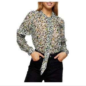 Topshop floral, sheer long sleeve top. SZ.6. New with tags